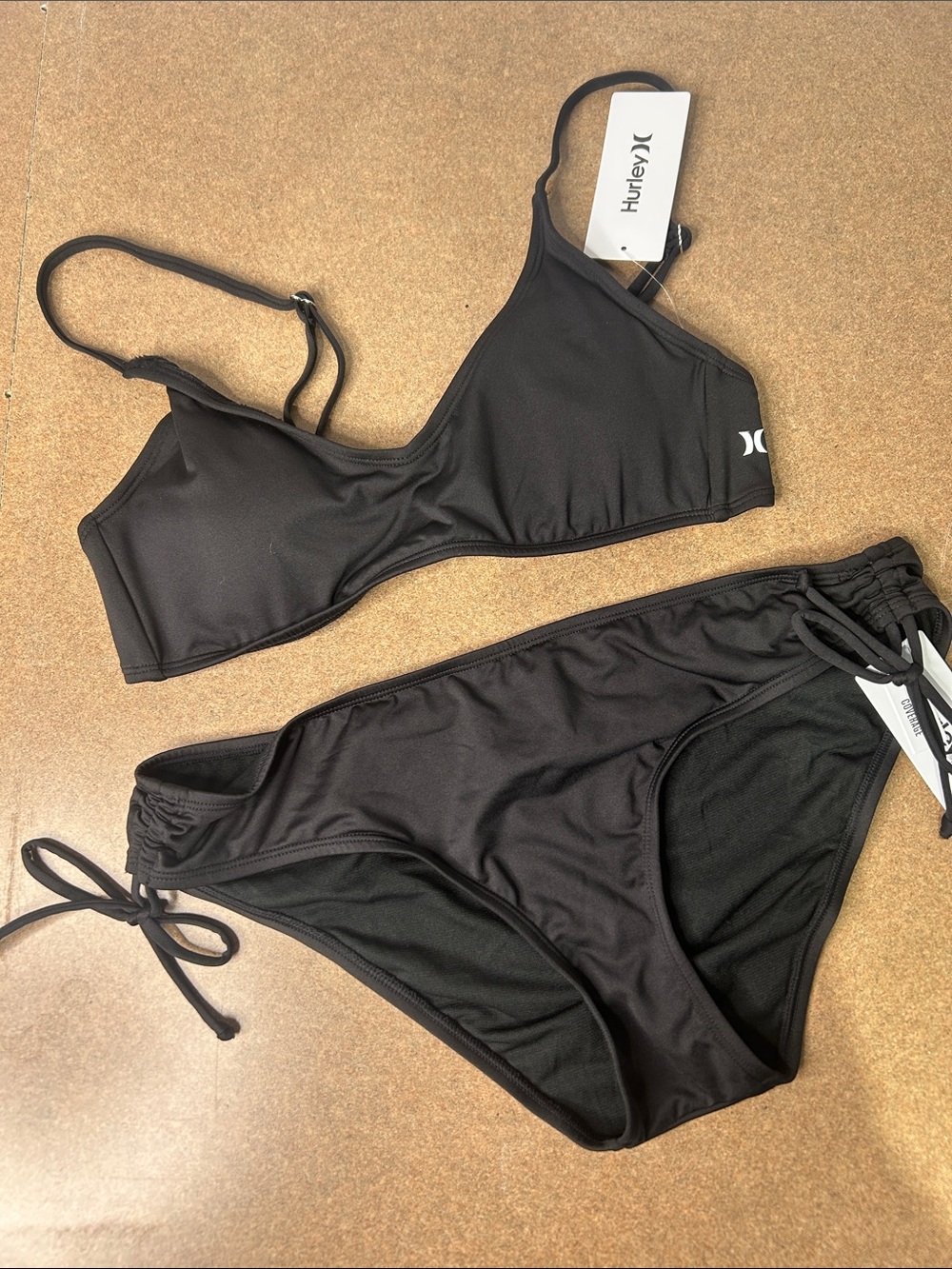 Hurley Black Adjustable Bikini Set